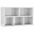 Produktbild 8 för Bokhylla/skänk högglans vit 50x25x80 cm spånskiva  