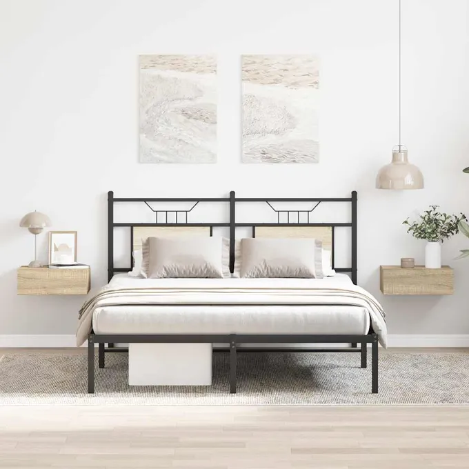 Svävande sängbord 2 st sonoma-ek 40x30x15 cm konstruerat trä