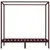 Produktbild 3 för Sängram himmelsäng mörkbrun massiv furu 90x200 cm