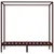 Produktbild 3 för Sängram himmelsäng mörkbrun massiv furu 100x200 cm