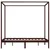 Produktbild 3 för Sängram himmelsäng mörkbrun massiv furu 120x200 cm