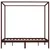 Produktbild 3 för Sängram himmelsäng mörkbrun massiv furu 140x200 cm