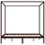 Produktbild 5 för Sängram himmelsäng mörkbrun massiv furu 160x200 cm