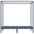 Produktbild 5 för Sängram himmelsäng grå massiv furu 90x200 cm