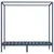 Produktbild 5 för Sängram himmelsäng grå massiv furu 100x200 cm
