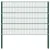 Produktbild 2 för Stängselpanel med stolpar järn 11,9x1,2 m grön