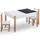 Matbord och stolar för barn 3 delar griffeltavla svart och vit