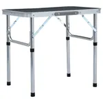 Hopfällbart campingbord grå aluminium 60x45 cm