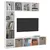 Produktbild 3 för Bokhylla/TV-bänk 3 delar set vit 180x30x180 cm