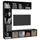 Bokhylla/TV-bänk 3 delar set svart 180x30x180 cm