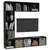 Produktbild 3 för Bokhylla/TV-bänk 3 delar set svart 180x30x180 cm