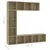 Produktbild 6 för Bokhylla/TV-bänk 3 delar set sonoma-ek 180x30x180 cm