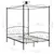 Produktbild 6 för Himmelsäng svart metall 140x200 cm