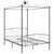 Produktbild 2 för Himmelsäng grå metall 120x200 cm