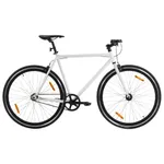 Fixed gear cykel vit och svart 700c 55 cm