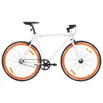 Fixed gear cykel vit och orange 700c 51 cm
