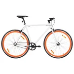 Fixed gear cykel vit och orange 700c 59 cm