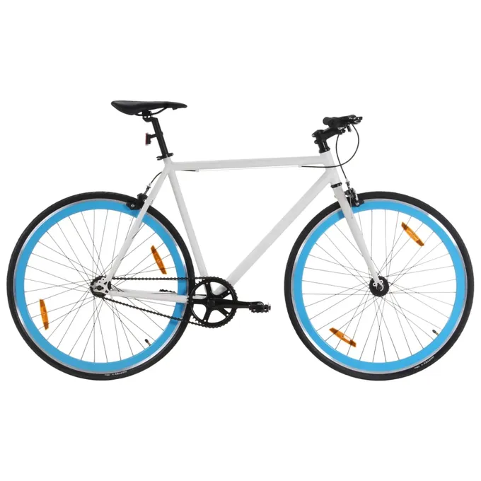 Fixed gear cykel vit och blå 700c 59 cm
