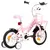 Produktbild 3 för Barncykel med frampakethållare 12 tum vit och rosa  