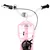 Produktbild 5 för Barncykel med frampakethållare 12 tum vit och rosa  