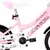Produktbild 7 för Barncykel med frampakethållare 12 tum vit och rosa  