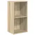 Produktbild 2 för Bokhylla 2 hyllor sonoma-ek 40x30x76,5 cm konstruerat trä