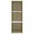 Produktbild 4 för Bokhylla 3 hyllor vit och sonoma-ek 40x30x114cm konstruerat trä
