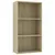 Produktbild 2 för Bokhylla 3 hyllor sonoma-ek 60x30x114 cm konstruerat trä