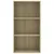 Produktbild 4 för Bokhylla 3 hyllor sonoma-ek 60x30x114 cm konstruerat trä