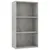 Produktbild 2 för Bokhylla 3 hyllor betonggrå 60x30x114 cm konstruerat trä