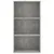 Produktbild 4 för Bokhylla 3 hyllor betonggrå 60x30x114 cm konstruerat trä