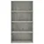 Produktbild 4 för Bokhylla 4 hyllor betonggrå 80x30x151,5 cm konstruerat trä