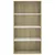 Produktbild 4 för Bokhylla 4 hyllor vit och sonoma-ek 80x30x151,5 cm spånskiva