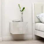 Sängbord vit högglans 40x30x30 cm konstruerat trä