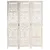 Produktbild 6 för Rumsavdelare 3 paneler handsnidad vit 120x165 cm mangoträ
