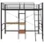 Produktbild 3 för Våningssäng med bord grå metall 90x200 cm