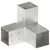 Produktbild 2 för Stolpbeslag 4 st Y-form galvaniserad metall 81x81 mm