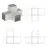 Produktbild 7 för Stolpbeslag X-form galvaniserad metall 101x101 mm