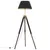 Produktbild 2 för Golvlampa svart och guld massivt teakträ 141 cm