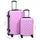 Hårda resväskor 2 st rosa ABS