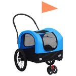 2-i-1-Cykelvagn för husdjur och joggingvagn blå och svart