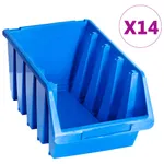 Staplingsbara sortimentslådor 14 st blå plast