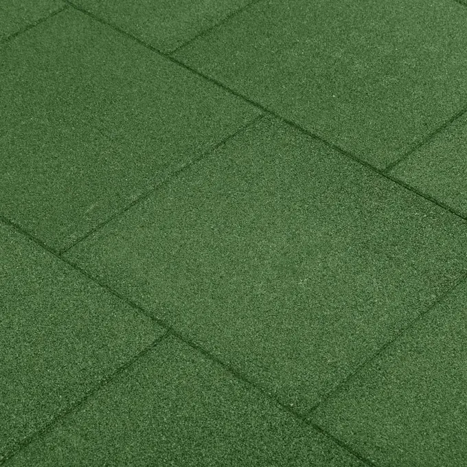 Fallskyddsmattor 24 st gummi 50x50x3 cm grön