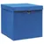 Produktbild 2 för Förvaringslådor med lock 4 st blå 32x32x32 cm tyg