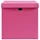 Förvaringslådor med lock 4 st rosa 32x32x32 cm tyg