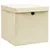 Produktbild 2 för  Förvaringslådor med lock 4 st gräddvit 32x32x32 cm tyg