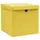 Förvaringslådor med lock 4 st gul 32x32x32 cm tyg
