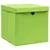 Produktbild 2 för Förvaringslådor med lock 4 st grön 32x32x32 cm tyg