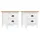 Nattduksbord Hill 2 st vit 46x35x49,5 cm massiv furu
