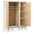 Produktbild 3 för Garderob 3 dörrar Hill vit 127x50x170 cm massiv furu